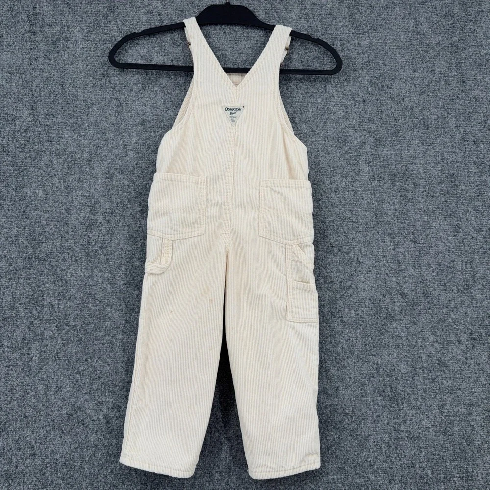 OshKosh B'gosh Corduroy Overalls Kids 4T Cotton Cream